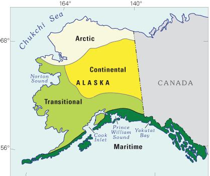 Map depicting the climate zones of Alaska | Alaska, Climate zones, Benalmadena