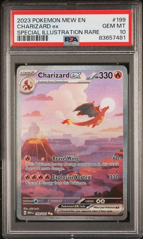 Mavin 2023 Pokemon Scarlet Violet 151 Mew EN Charizard EX SAR 199 PSA