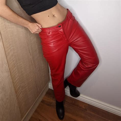 Deadstock Rampage Red Leather Pants 90s Vintage Depop