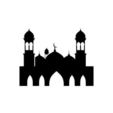 Mosque Painting Silhouette Png Transparent Mosque Logo Template Vector