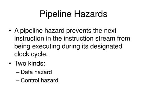 Ppt Lecture Risc Architecture Pipeline Hazards Powerpoint