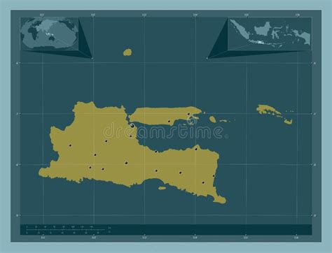 Jawa Timur Indonesia Solid Major Cities Stock Illustration