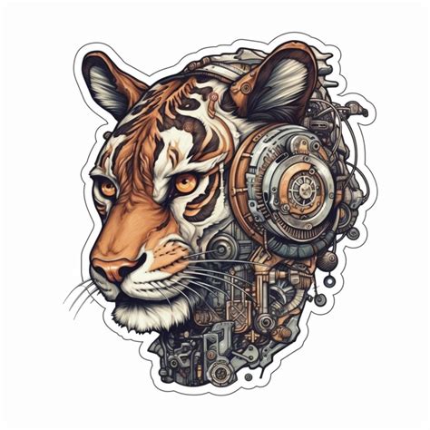 Steampunk Tiger Available In Multiple Sizes Glossy Finish Etsy