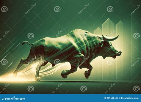 Bullish Stock Market Concept Bull Run With Graph Background