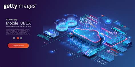 Isometric Modern Web Cloud Technology And Networking Concept Digital