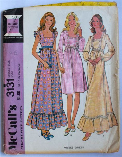 Maxi Dress Pattern Vintage 1970s Womens Boho Maximini Dress Etsy Vintage Dress Patterns