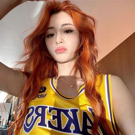 Huh Yunjin On Instagram 🏀 Yunjin Kim Asian Beauty Orange Hair