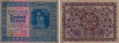 Österreich 1922 Banknote Östereich 1922 1000 Kronen Frauenbild