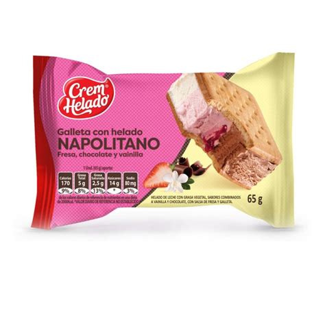 GALLETA CON HELADO CREM HELADO NAPOLITANO X65g HELADOS Comprar A