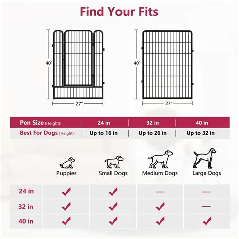 40 Inch Dog Fence Outdoor Dog Playpen For Large Dogs 14 Fence Panels