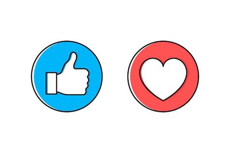 Premium Vector Thumbs Up And Heart Icon On A White Background Modern