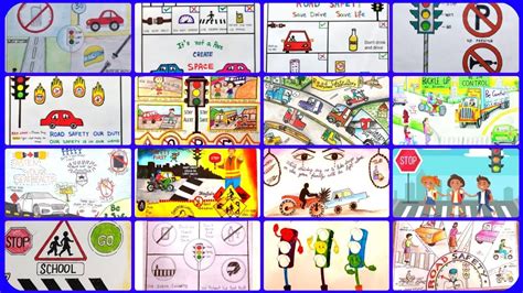 Road Safety Drawing Ideas Road Safety Poster Drawing Ideas Road