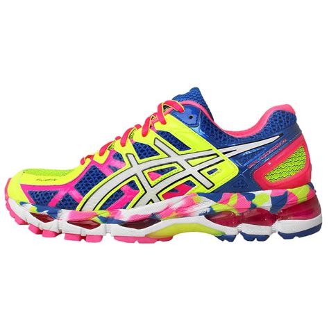 Asics Gel Kayano 21 Yellow Blue Pink Rainbow Womens Running Shoes T4h7n