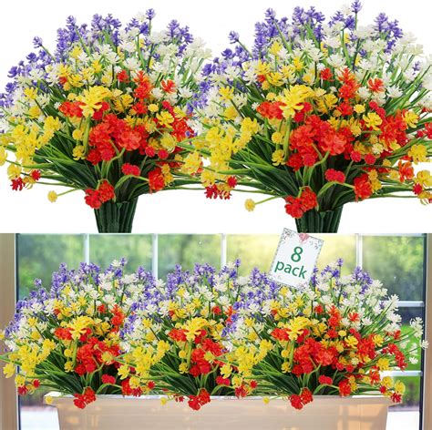 Woirroip Bundles Fleurs Artificielles Ext Rieures R Sistantes Aux Uv