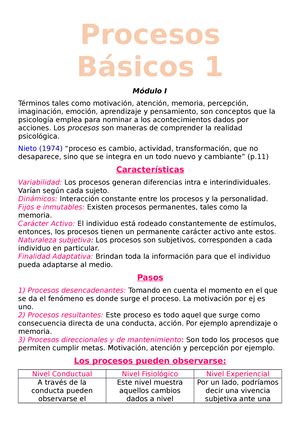 Cuestionario de Autoevaluación Módulo 2 Procesos Basicos I