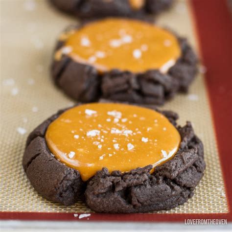 Chocolate Caramel Cookies • Love From The Oven