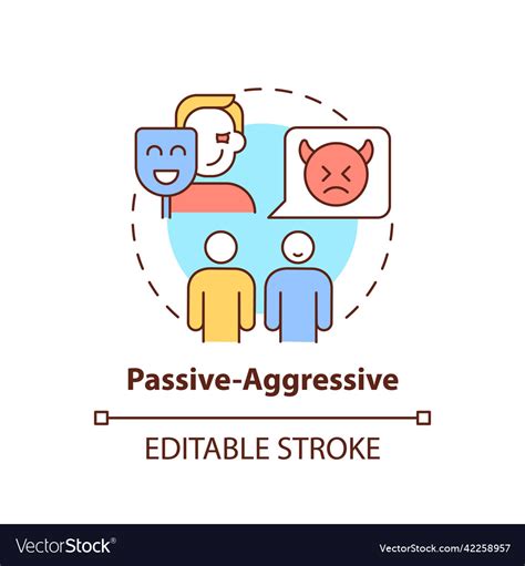 Passive Aggressive Concept Icon Royalty Free Vector Image