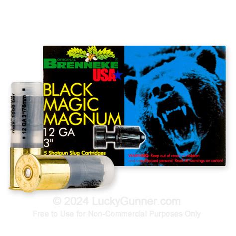 Premium 12 Gauge Ammo For Sale 3” 1 3 8oz Slug Ammunition In Stock By Brenneke Black Magic