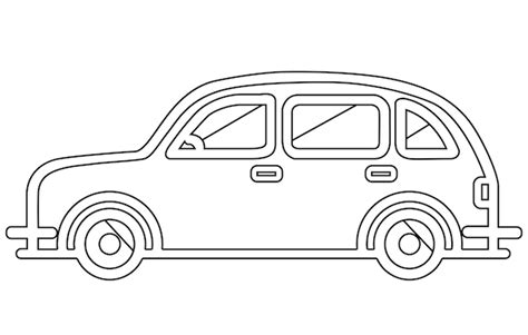 Premium Vector Taxi Car Outline Illustration Vector Yellow Taxi Car