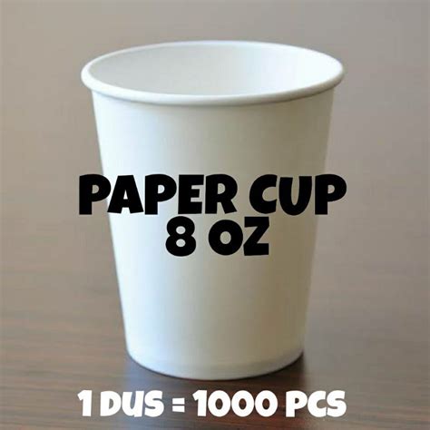 Jual Paper Cup Kopi Oz Putih Polos Coffee Oz Dus Isi Shopee