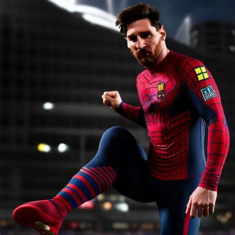 Lionel Messi Wear Spider Man Suit Red Compression Openart