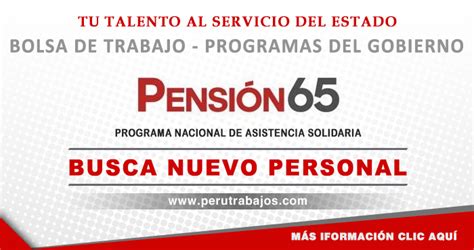 PENSIÓN65 CONVOCATORIA 2025 Nuevos Empleos Prácticas CAS