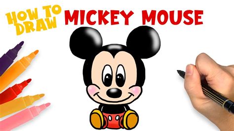 How To Draw A Cute Mickey Mouse Step By Step YouTube