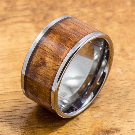 Hawaiian Koa Wood Tungsten Ring Aolani Hawaii