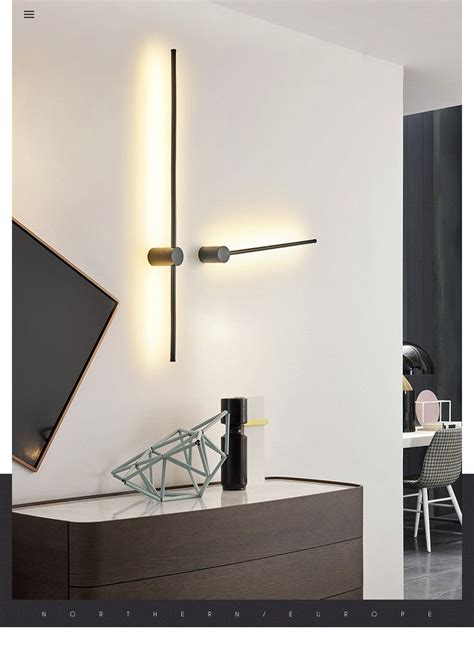 Modern LED Wall Lamp Long Hanging Lights Simple Nordic Living Room Sofa ...