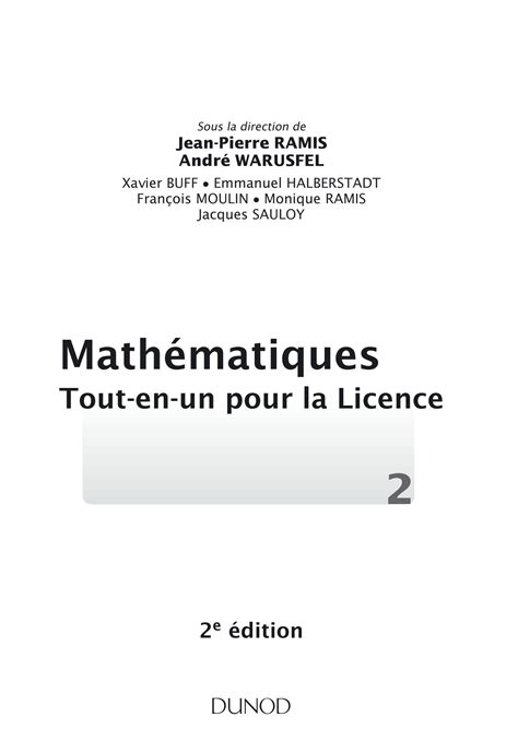 SOLUTION Math Matiques Tout En Un Pour La Licence 2 Cours Complet