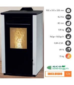 SALAMANDRA A PELLETS METLOR ADRIANA 8 KW DISNER Cor BRONZE