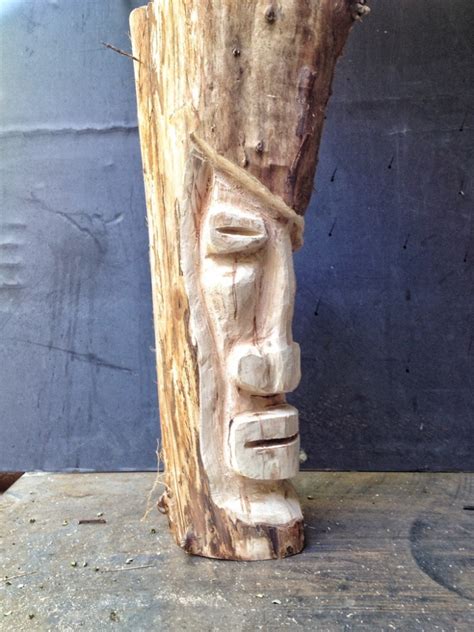 And now, for something different, a tiki man carving – Adam's Art and Bonsai Blog