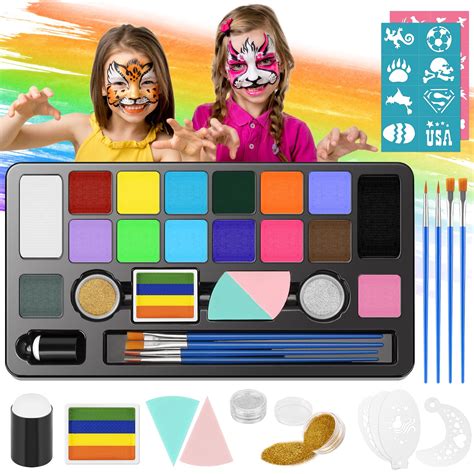 Face Painting Kit For Kids 16 Colors 32pcs Kids Face Paint