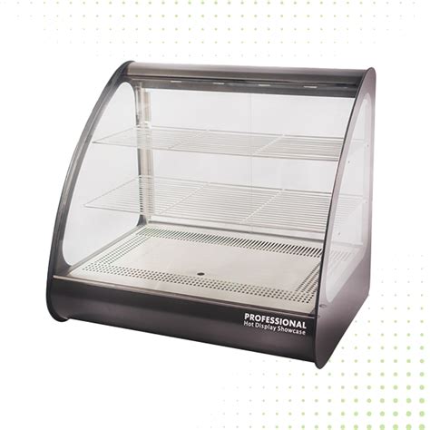 Stainless Steel Electric Heated Glass Display With 2 Shelves 100 Lt From Piokit Black