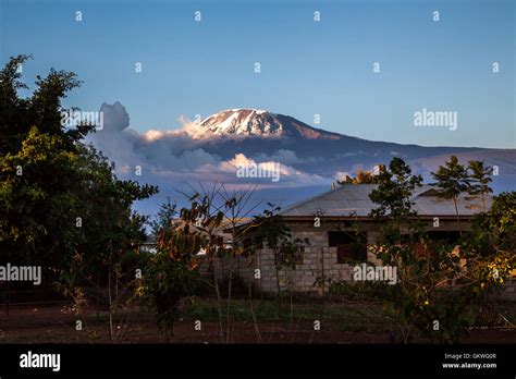 A View Of Mount Kilimanjaro From The Small Town Of Moshi Tanzania