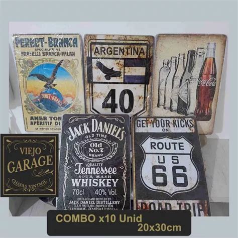 Combo Carteles Chapa Vintage 20x30cm X 10 Unid en venta en Córdoba