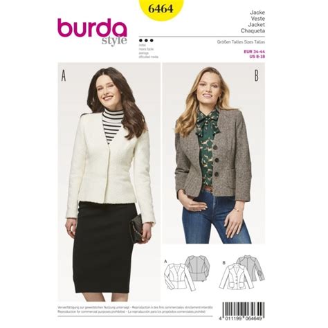 Schnittmuster Jacke Burda Stoffe Hemmers