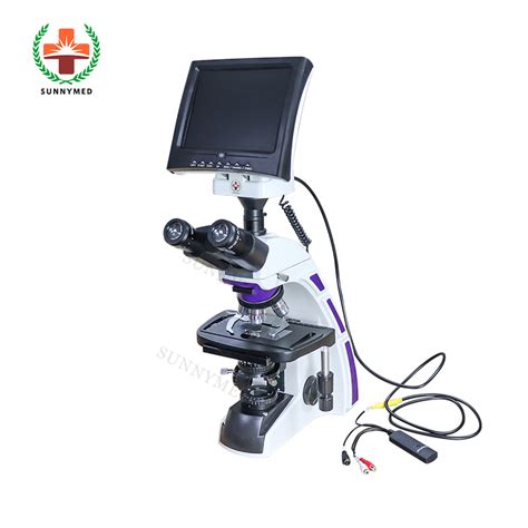 Sy B T Laboratory Lcd Display Biological Microscope Binocular