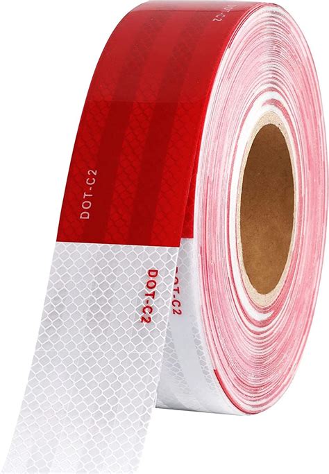 Buy Zinley Dot C2 Reflective Tape 2 Inchx30ft Red White Reflective Tape Outdoor Waterproof