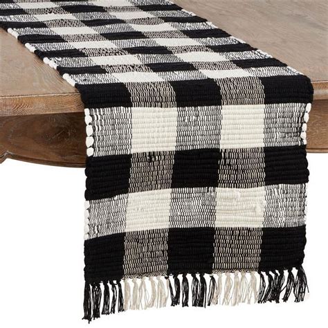 Saro Lifestyle Chindi Buffalo Plaid Table Runner Walmart