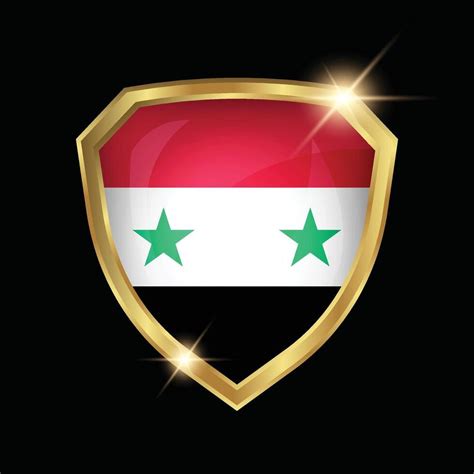 Syria Flag Golden Shield Logo 46530665 Vector Art at Vecteezy