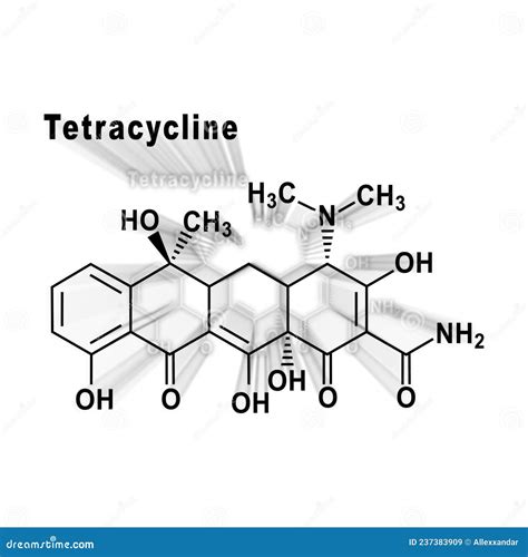 Tetracycline Antibiotic, Structural Chemical Formula Royalty-Free Stock