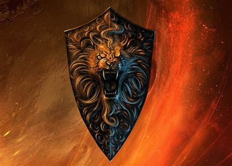 Gold Lion Shield 3d Fbx