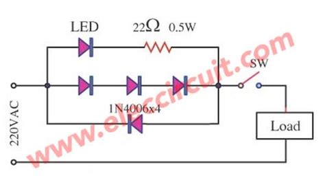 Many Simple Led Ac Mains Voltage Current Indicator Circuits Led