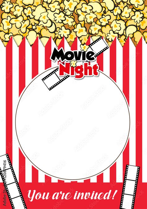 Movie Night Card Stock Vector | Adobe Stock