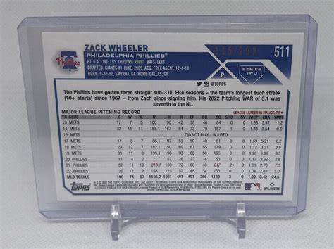 Zack Wheeler Topps Series Orange Foil Sp Philadelphia