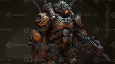 Alien Soldier Grenadier Digital Art Illustration 23586702 Stock Photo