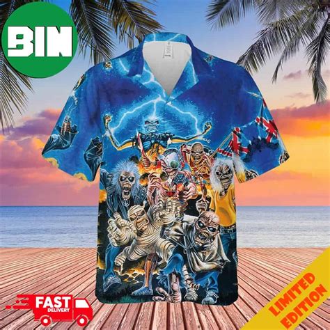 Iron Maiden Skull 3d Fan Ts Merchandise Summer Hawaiian Shirt Binteez