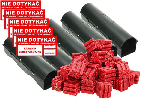 5X KARMNIK DERATYZACYJNY STACJA DERATYZACYJNA NA MYSZY SZCZURY GRATIS