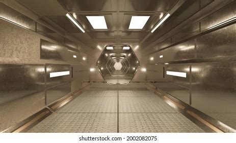 3d Render Futuristic Hallway Concept Modern Stock Illustration ...